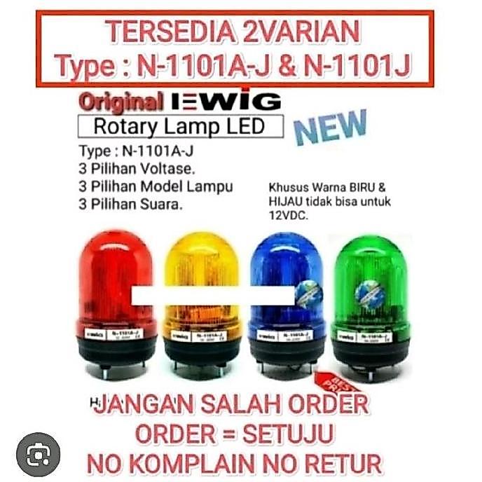 lampu rotary+sirine EWIG N-1101A-J/N-1101A-J warning light + buzzer 3,5inch Diskon