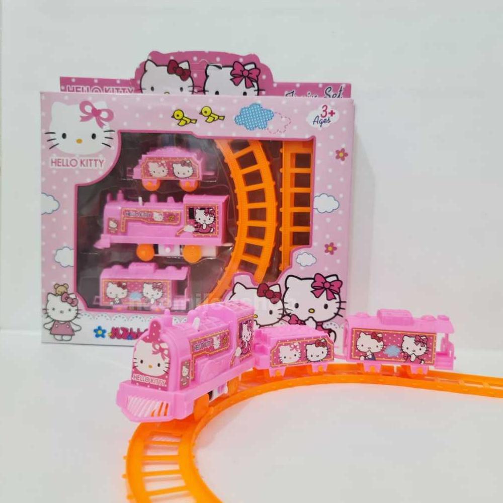 mainan kereta api hellokitty/ train set hellokity MAINAN KERETA ANAK, 2pcs baterai AA