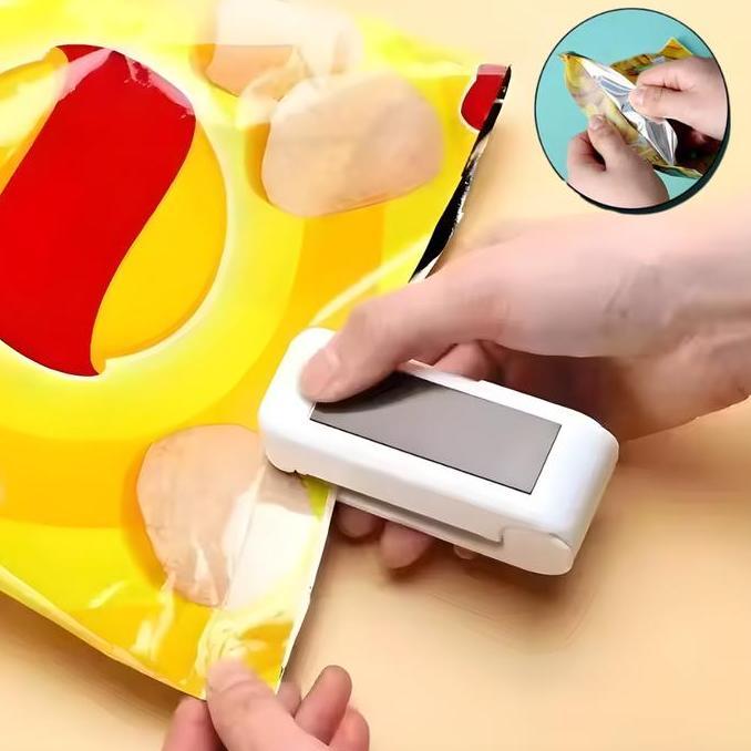 DIKARTELLA Hand Sealer Mini Alat Pres Perekat Plastik Makanan Snack Tenaga Baterai
