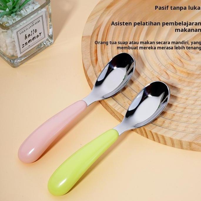 YOUNGWE Rumah tangga anak-anak stainless steel balita bayi bayi suplemen makan makan khusus sendok s