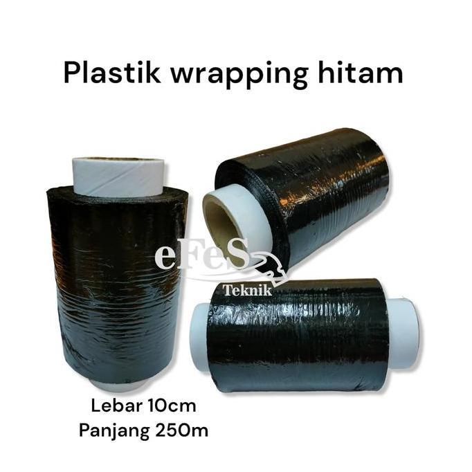 plastik wrapping barang hitam 10cm