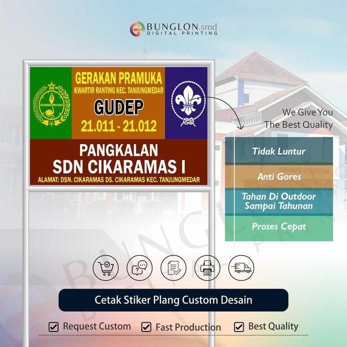 STIKER PLANG SEKOLAH PLANG KANTOR PGRI CUSTOM DESAIN TAHAN HINGGA TAHUNAN