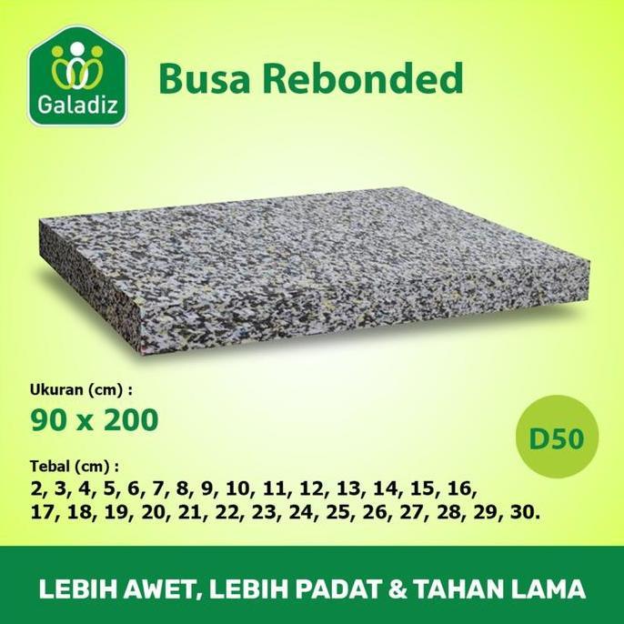 Busa Rebonded / Rebonded Foam / Matras Density 50 Uk 90 x 200 / 2-30CM