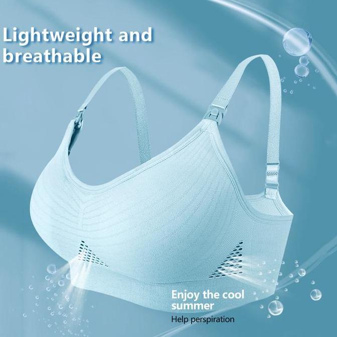 Dotcom- Angel Mommy Bra Menyusui Desain Ventilasi Bukaan Depan Bentuk Cangkir Push-Up Kain Katun 938