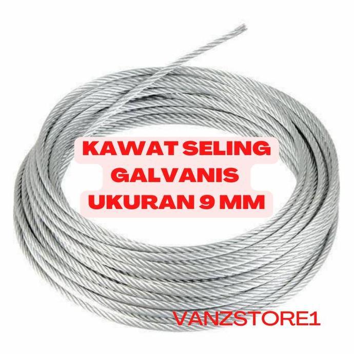 Produk Terbaik] Kawat Seling Galvanis 9 mm / Wire rope 9mm