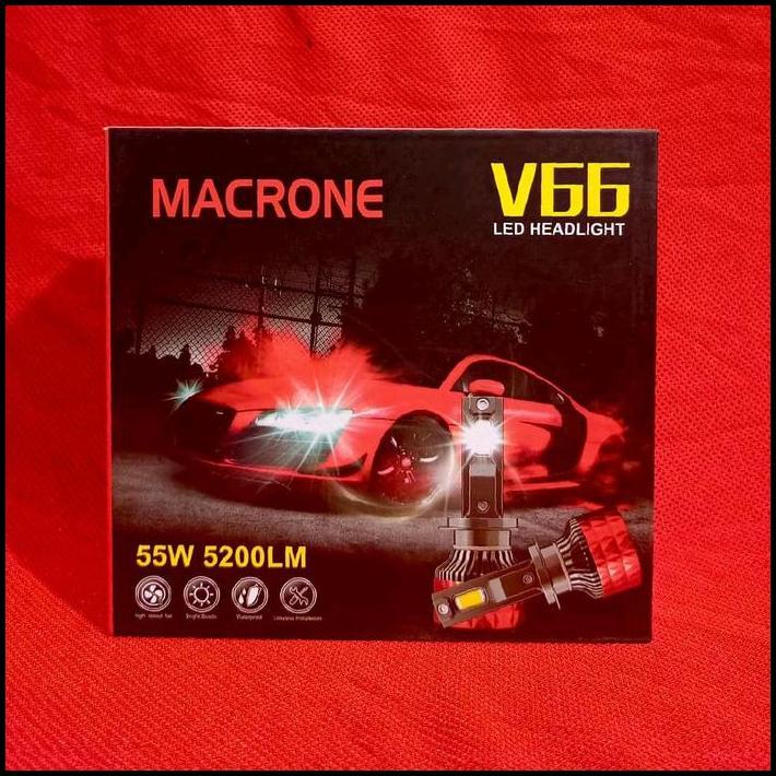 DISKON LAMPU LED MACRONE V66 H4 - LED MACRONE V66 MACRONE 55 WATT 