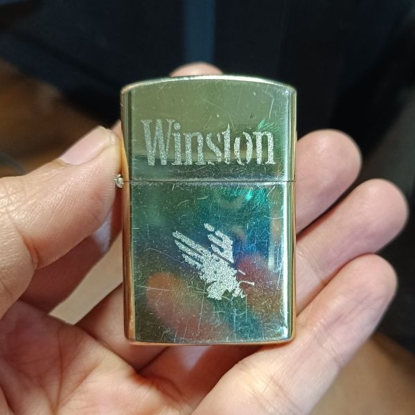 Korek Minyak Fliptop Model Zippo - Promotional Winston RJR - Firebird Made in Korea, 1990's Korek Vi