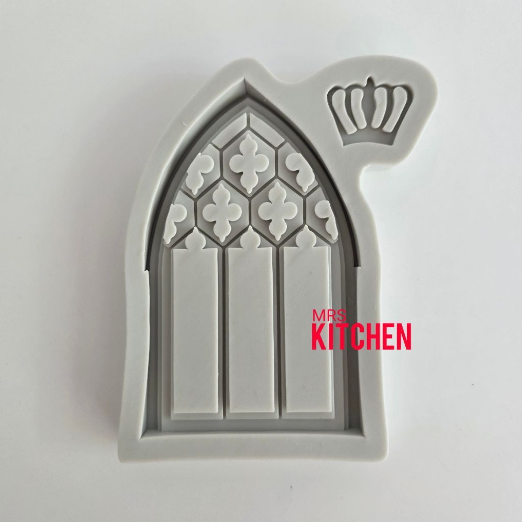 CETAKAN SILILON JENDELA MAHKOTA GOTHIC ARCH WINDOWS CATHEDRAL CHURCHES WINDOW CROWN FONDANT CLAY SIL