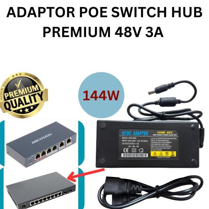 Promo Adaptor Poe Switch 48V 3A adapter 48 Volt 3 ampere charger power supply hoverboard led transfo