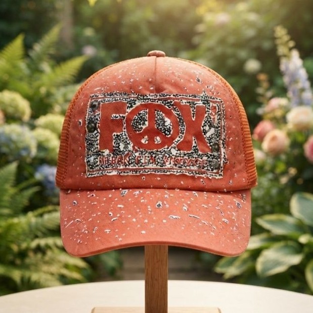 Topi Cambridge Fox Urban Fly Vintage Orange Mesh Trucker Snapback Second Original