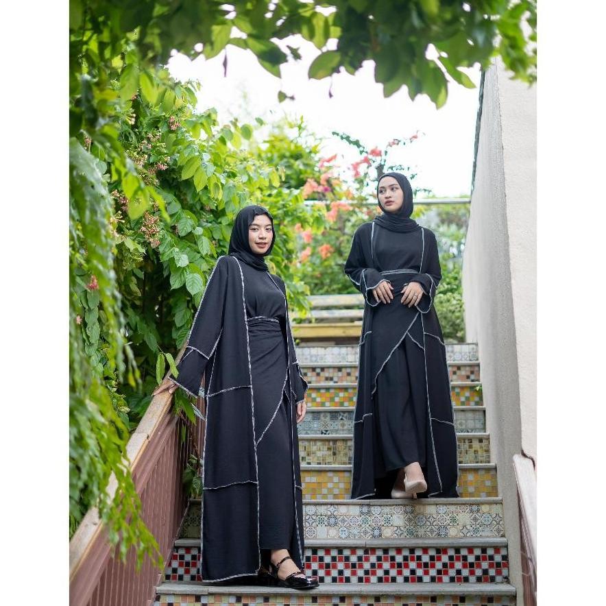 Hl Shalina Abaya Dress- Gamis Abaya Hitam (Raya Series)