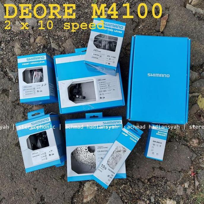 Promo Bnib.. Groupset Shimano Deore M4100 2 X 10 Speed Groupset Deore M4100 2X10Sp Groupset M4100 De