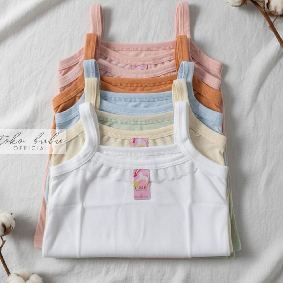 12 Pcs | Kamisol | Tanktop Remaja | Kaos Singlet | Kamisol Anak Perempuan | Tanktop Wanita | Kaos Si