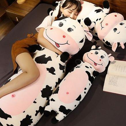 Boneka Sapi Jumbo Import Ukuran 80 Cm Plush Bantal Guling Cow Pillow Cimory Halus Lembut Sni