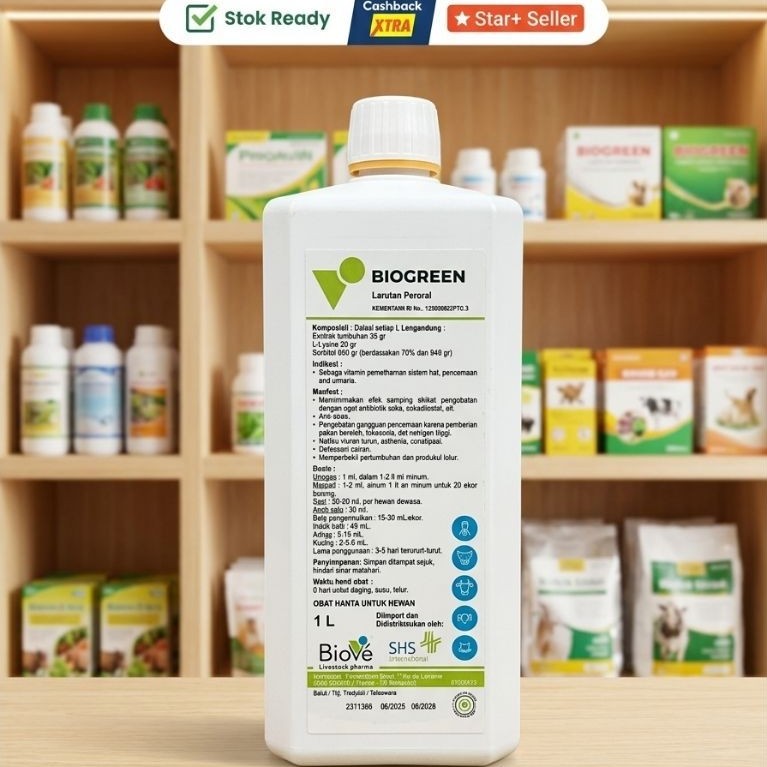 BIOGREEN SHS 1L suplemen hewan unggas ayam & babi
