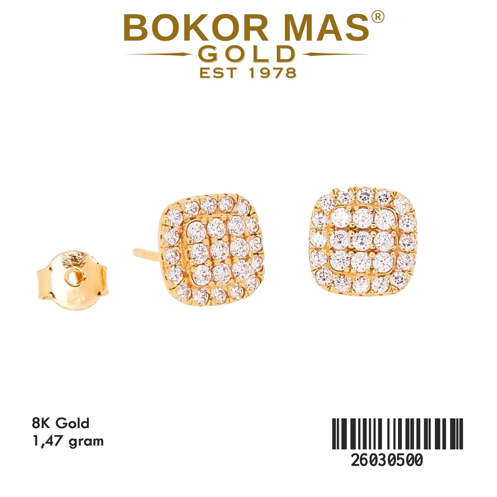 Giwang Tusuk Permata Emas 375 8K 26030500 - BokorMas Gold
