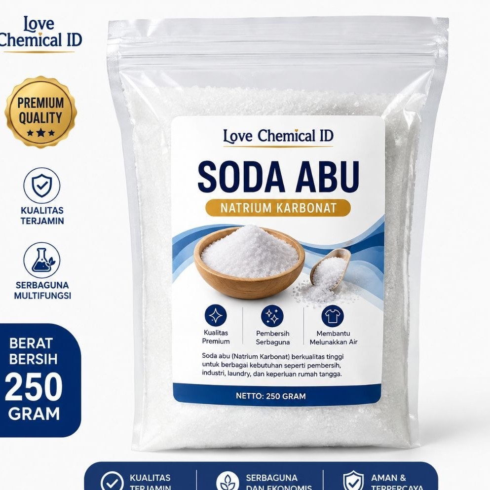 Soda abu / soda ash / soda ash dense 250 gram