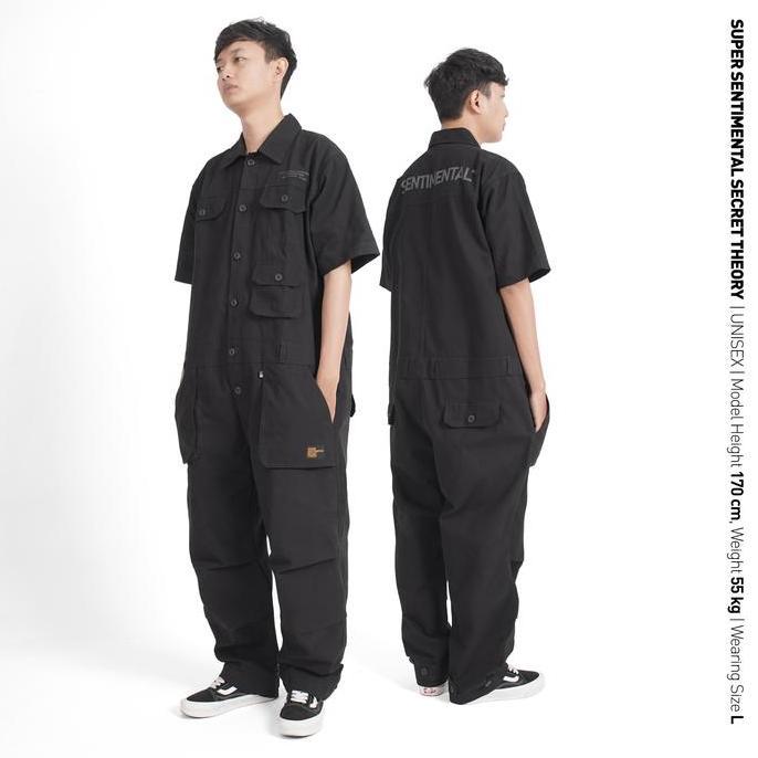 KROSAKAPAIHAN99 - SSST COVERALL  2.0 SHORTSLEEVE JUMPSUIT HITAM