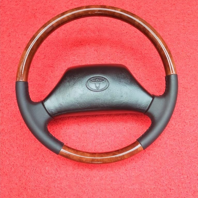 Setir Stir Kijang Kapsul Wood Leather