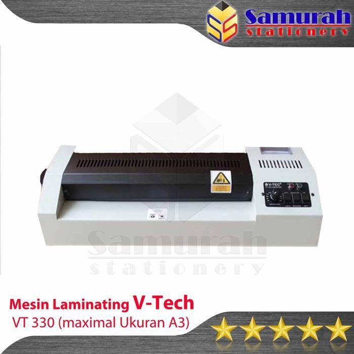 MESIN LAMINATING V TECH A3 330 DINGIN DAN PANAS / LAMINATOR V-TECH UKURAN A3 330 MM ON & OFF / MESIN