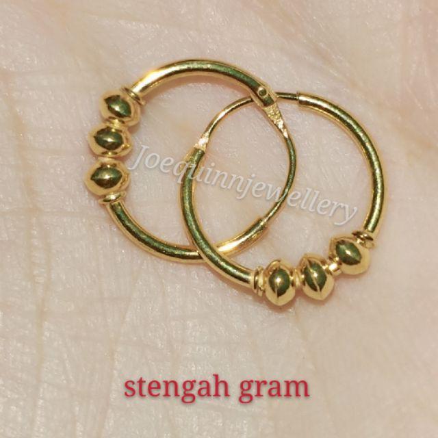 Anting Bulet Emas Muda Kadar 15%
