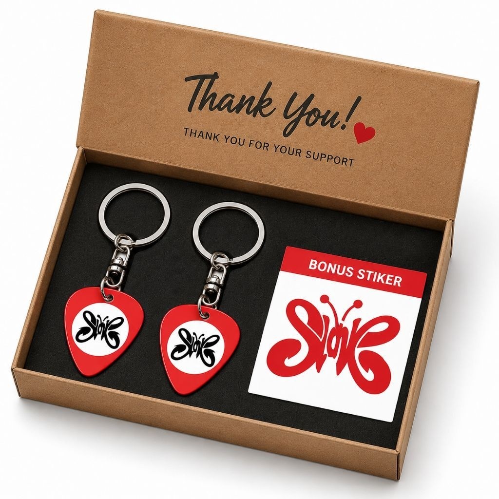 Gantungan Kunci Musik Pick gitar Slank premium llimited edition  Bonus stiker & free box