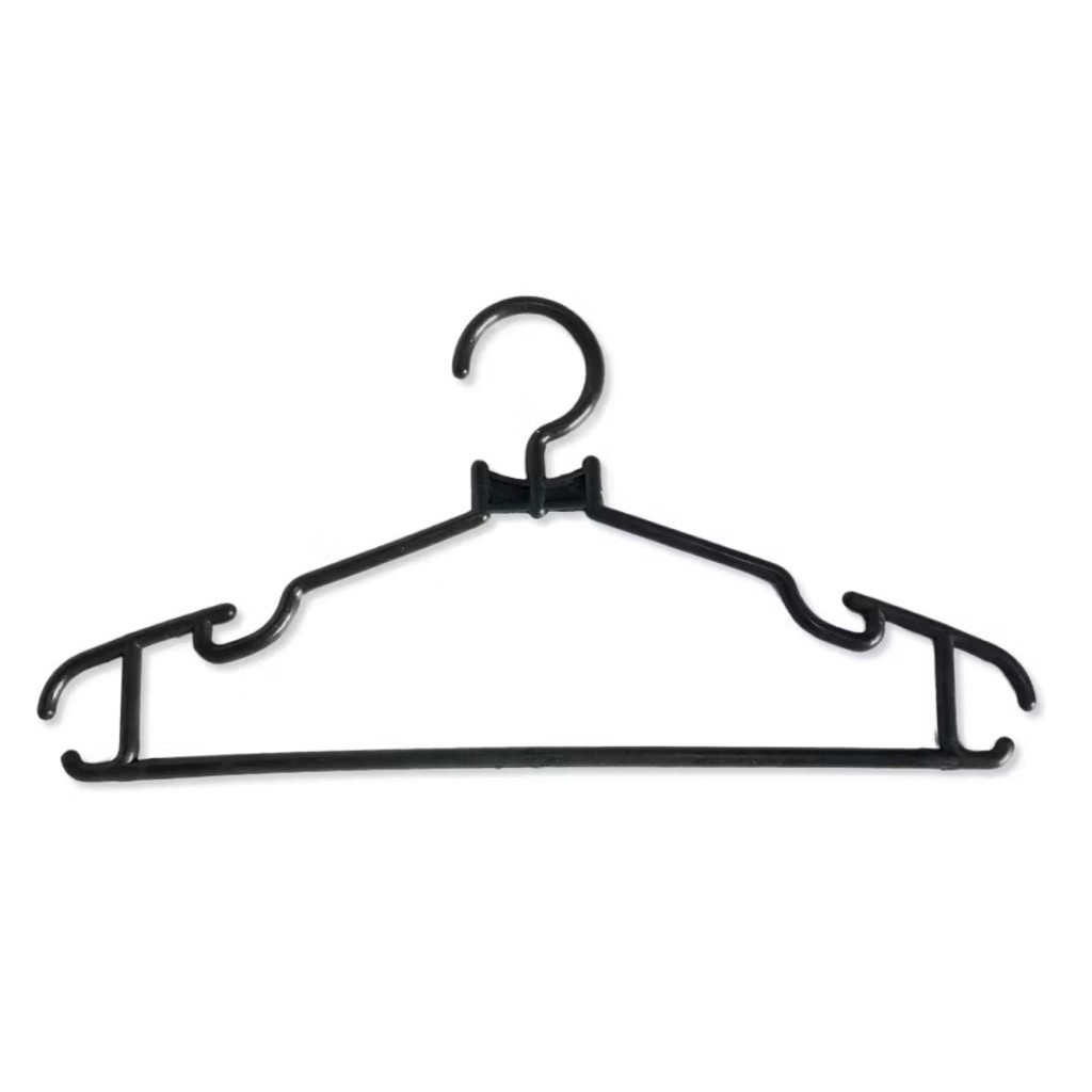 Preloved hanger baju warna hitam 24 pcs bekas toko baju karena sudah tutup tokonya