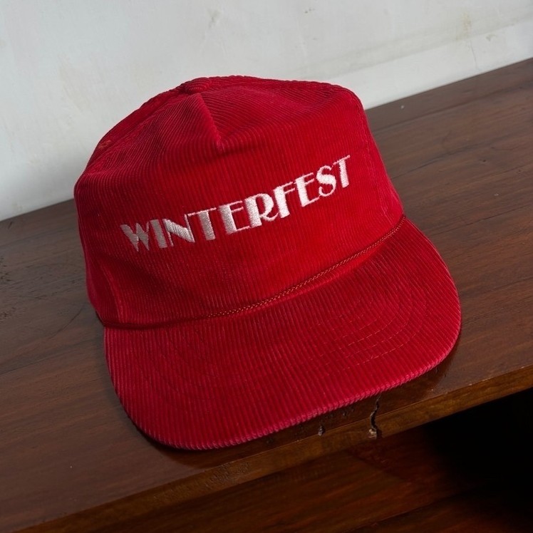 winterfest vintage hat corduroy rope hat
