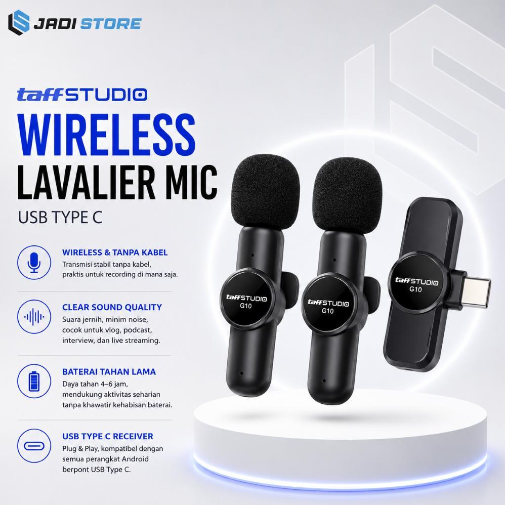 Flash Sale Taffstudio Clip On Jepit Mic Wireless Type C Mic Klip Microfon Bluetooth Android Tanpa Ka