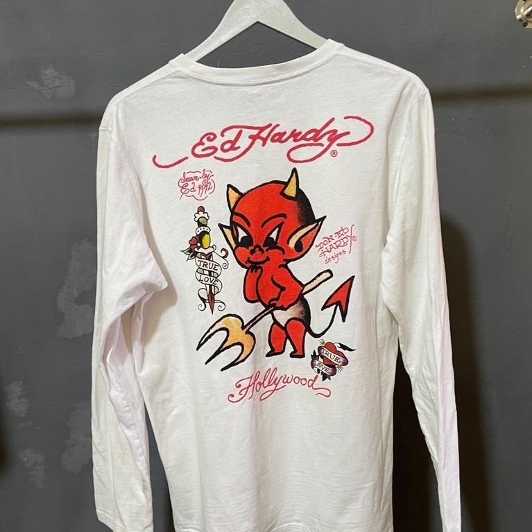 Kaos Lengan Panjang Ed Hardy x Ted Company Hot Stuff - XL Fit M