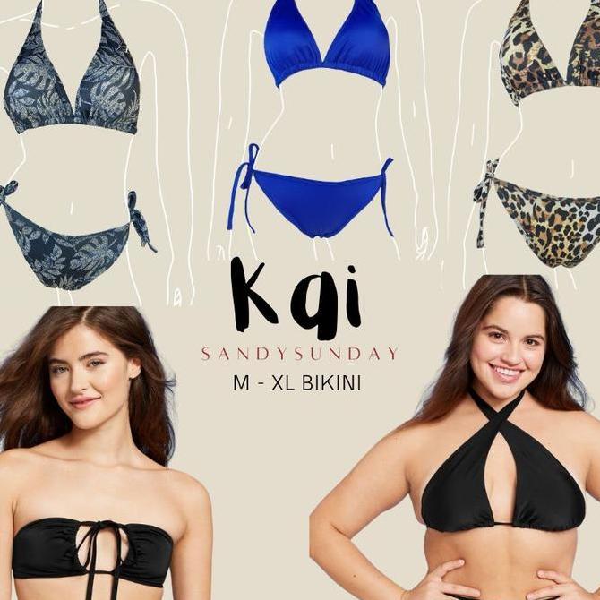 Bikini Pantai XL KAI Bikini Tali Set Jumbo Bikini Tali Lebar Plus Size