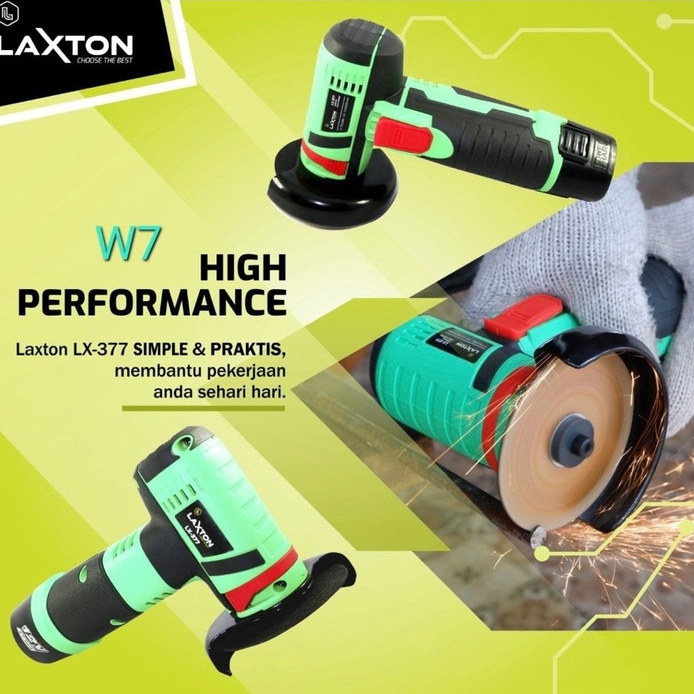 Mesin Grenda Angle Grinder Baterai Cordless 3" Laxton LX377