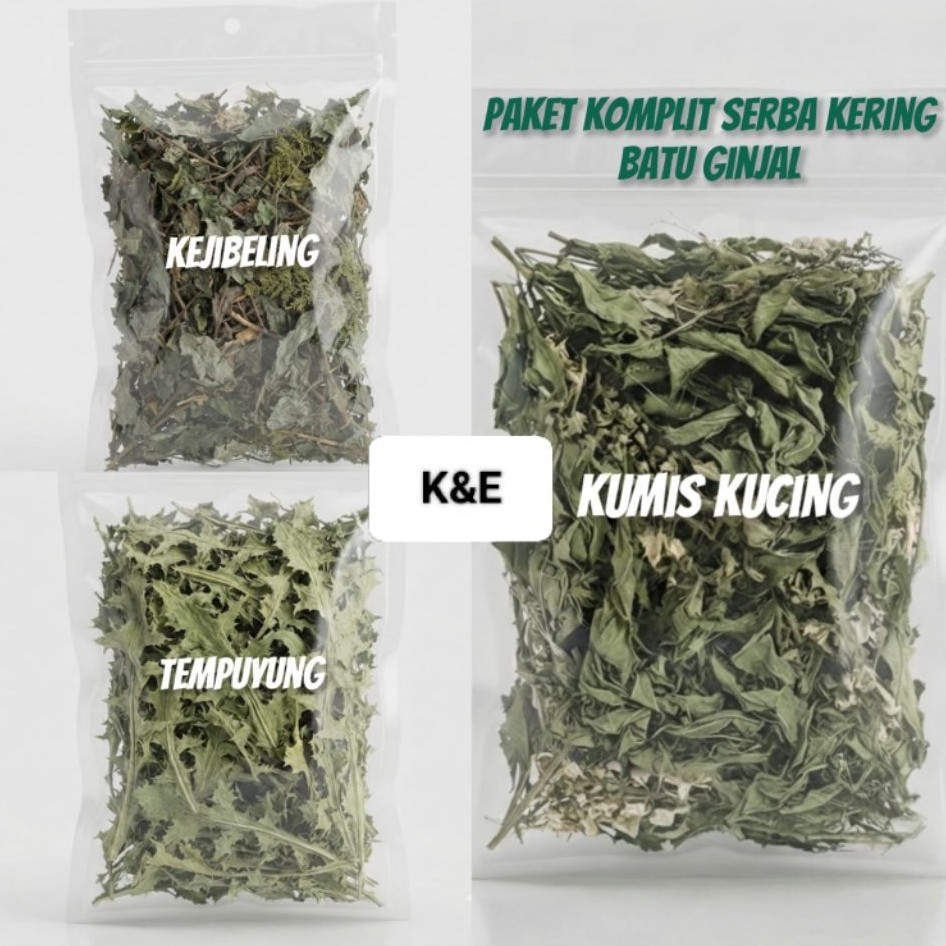 Paket komplit kering kumis kucing/keji beling/tempuyung