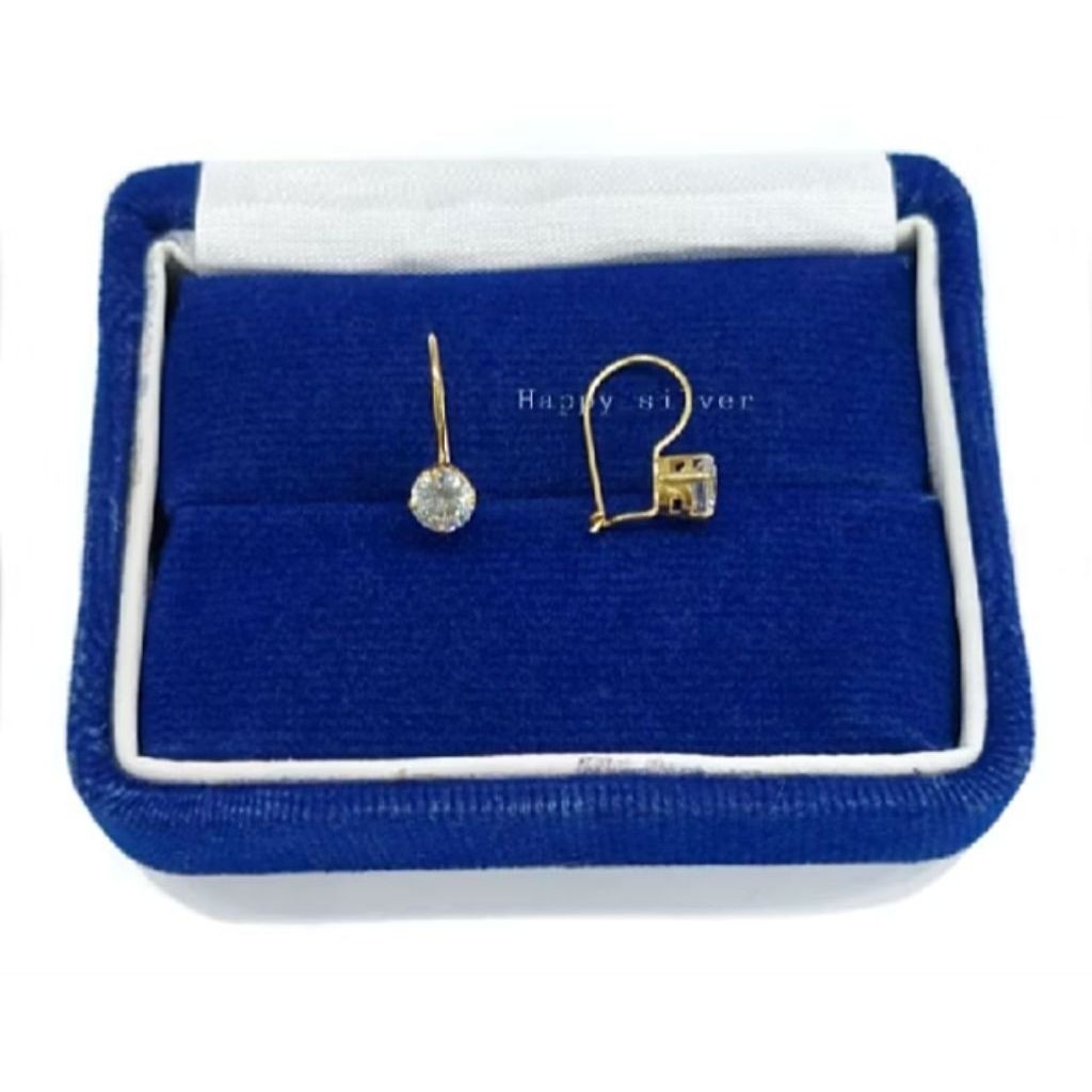 Anting Kait Perak model Desy Perhiasan Bahan Perak Asli 925 Diamond - Anting Perak Wanita
