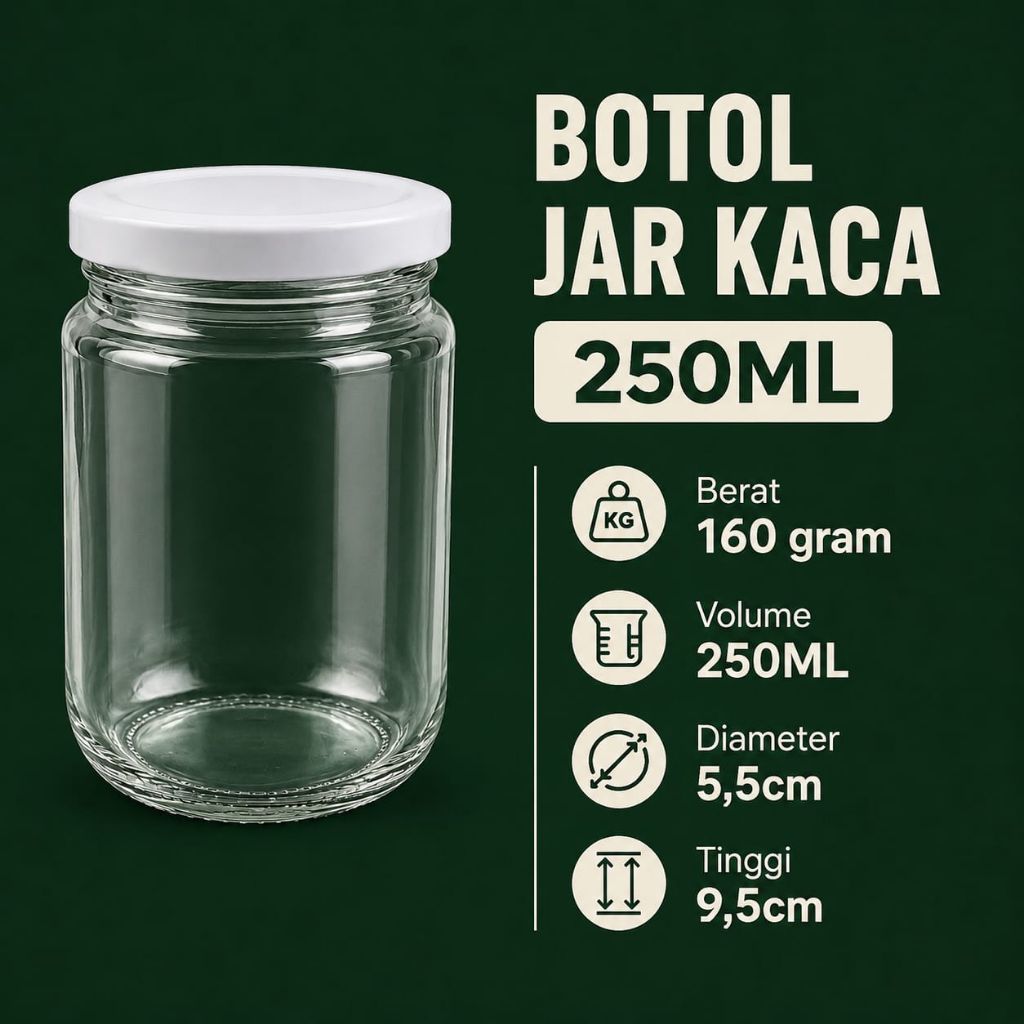 BOTOL JAR KACA 250 ML