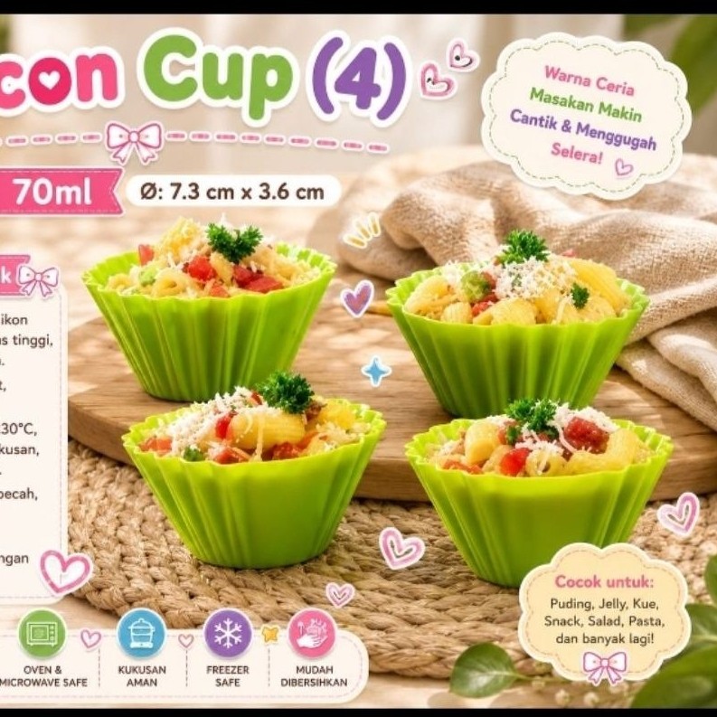 Silicon Cup (4) Tupperware