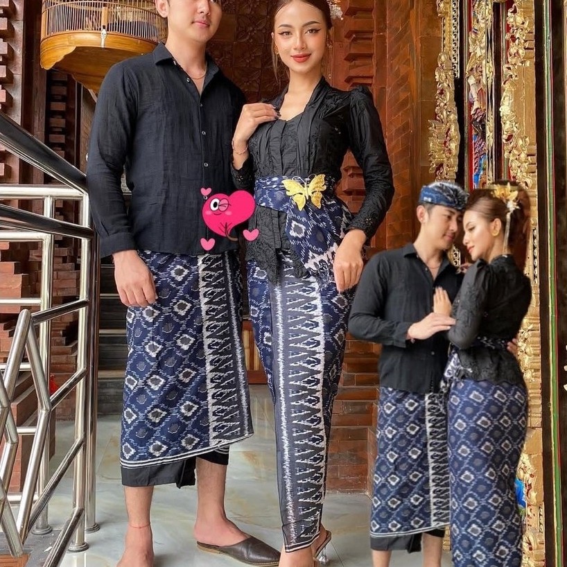 SET COUPLE BATIK INDIGO (KAMEN&selendang+saput)