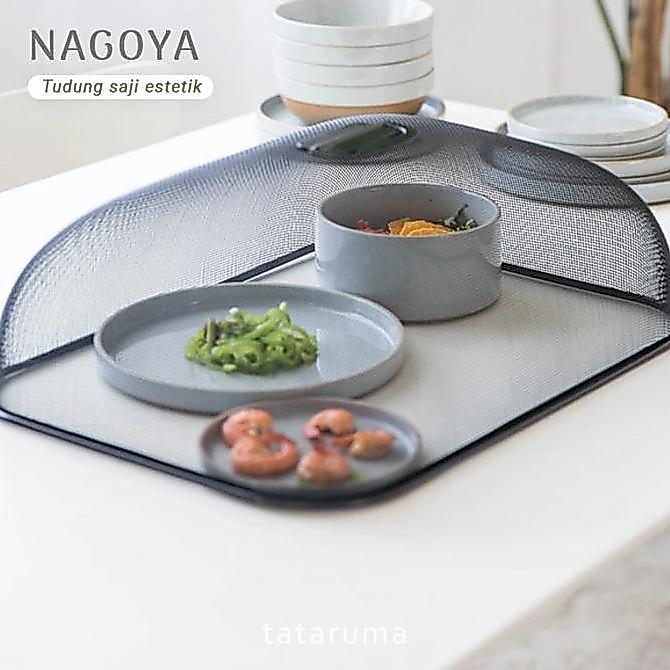 NAGOYA L - Tudung Saji Stainless Kotak Bulat Putih Estetik