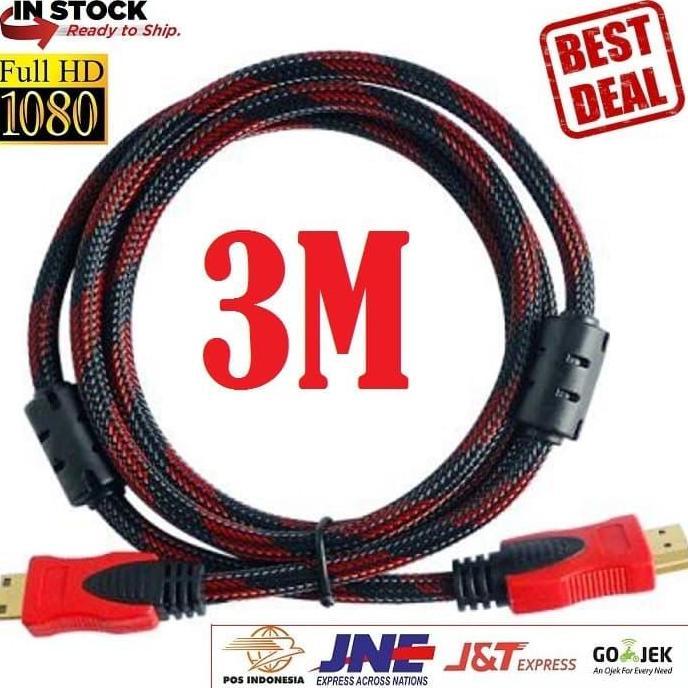 Panasogod- Kabel Monitor Hdmi 3 Meter Jaring 3M M-Tech