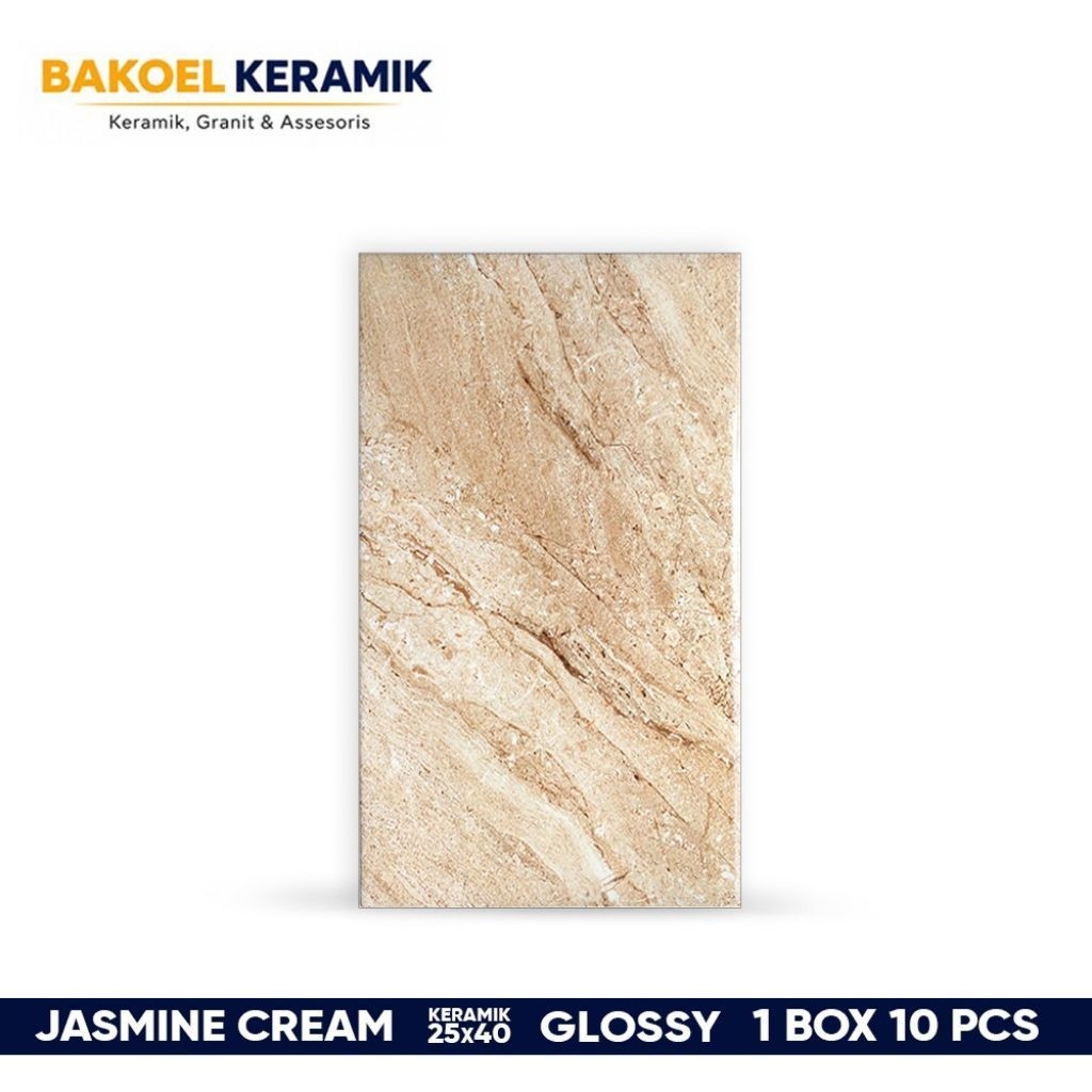 Keramik dinding Glossy Jasmine cream 25x40