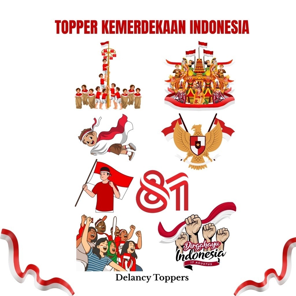 Topper Custom Kemerdekaan Republik Indonesia | Hiasan Tumpengan Kemerdekaan