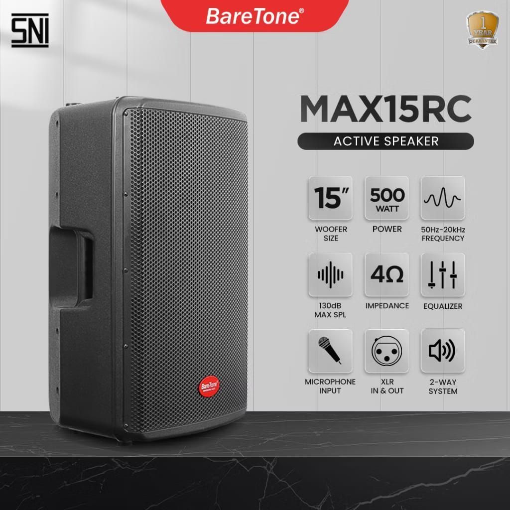 Baretone Speaker Active Max 15 Rc 500 watt