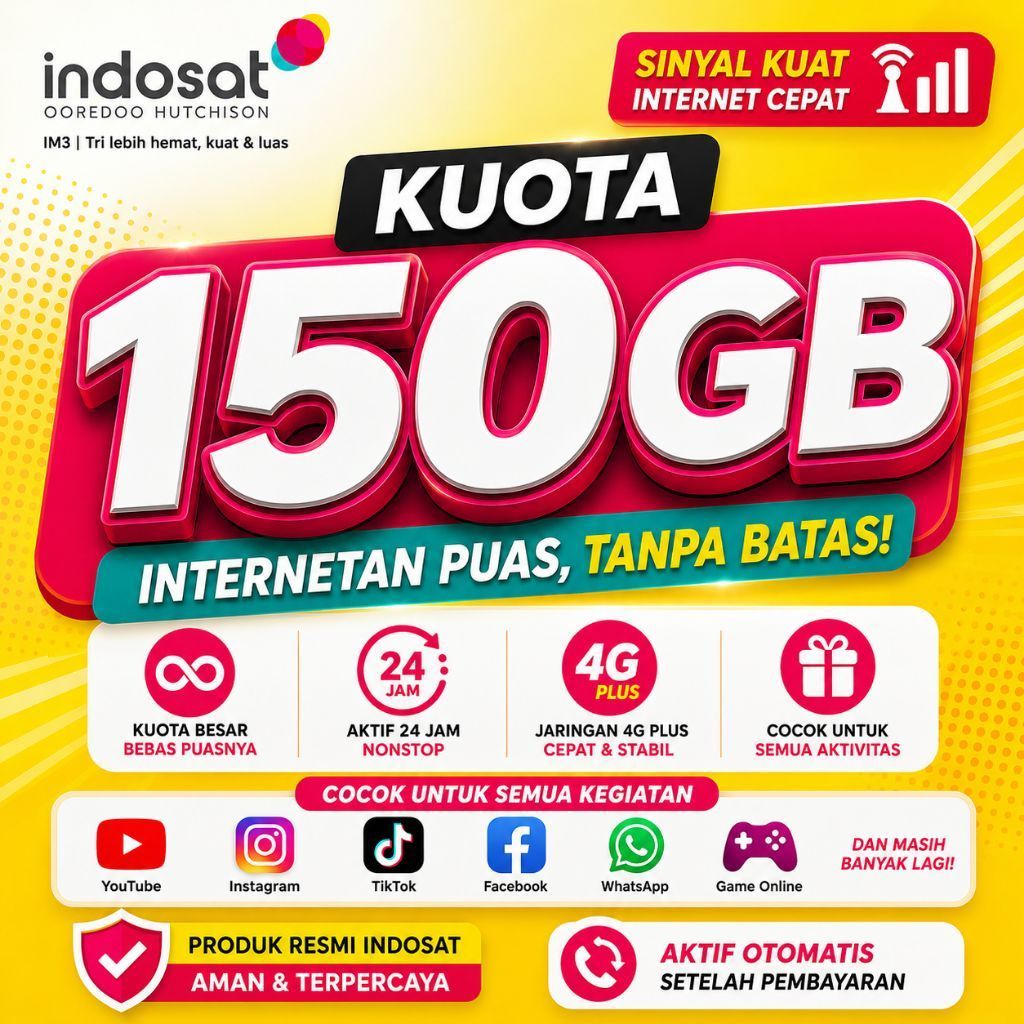 PROMO | Paket Data Kuota Indosat Bulanan Kuota Full 24 Jam Termurah