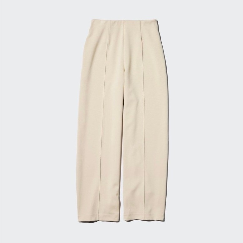 (NEW) Uniqlo Stretch Double Face Straight Pants - Natural
