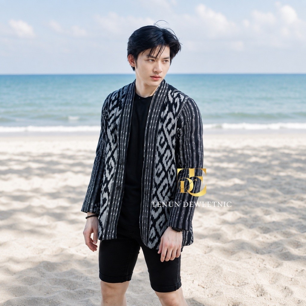 [TENUN ETNIK] Kimono tenun Pria Baju Tenun Outer Pria Atasan Pria Kemeja