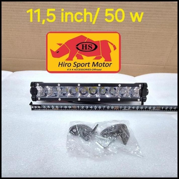 TERLARIS LAMPU LIGHT BAR LED SINGLE ROW 26 CM 50 WATT 