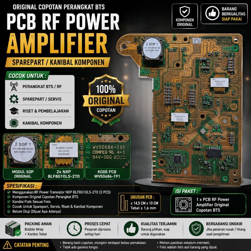 PCB RF Power Amplifier Original Copotan BTS NXP BLF8G10LS-270 Board RF Sparepart Kanibal Komponen
