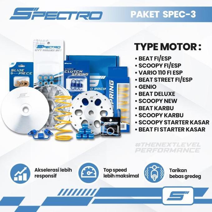 Spectro Paket CVT Spec 3 Beat Scoopy Fi eSP Genio Street Deluxe Scoopy Karbu kirian Roller Racing K4