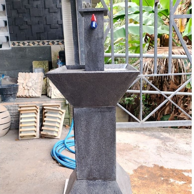 wastafel cuci tangan batu alam|wastafel batu alam|wastafel garden|wastafel taman|free packing kayu