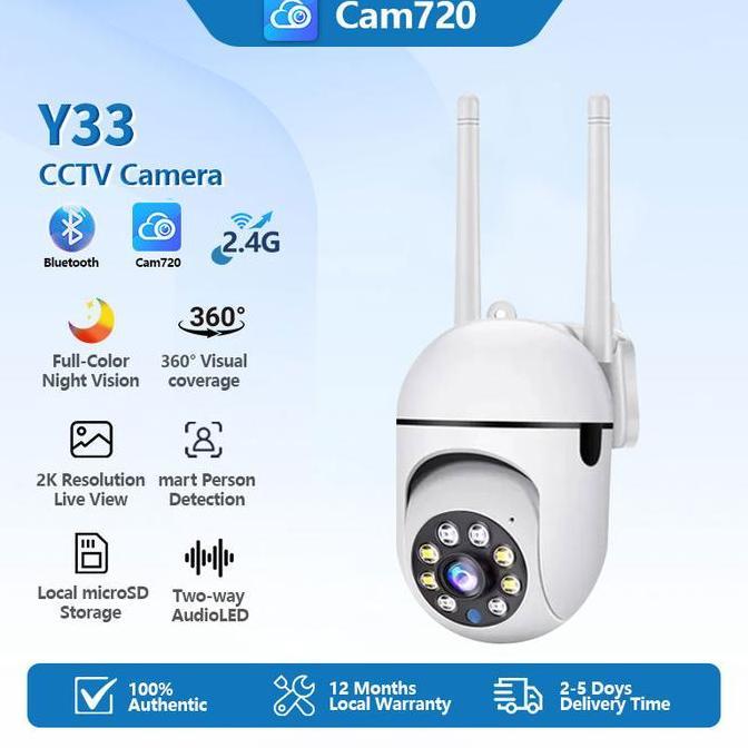 Donesubego - Y33 Cam720 Kamera CCTV WIFI Outdoor 8Mp HD 1080P 2 Antenna With 10 IR 10 Led Adaptor Ka